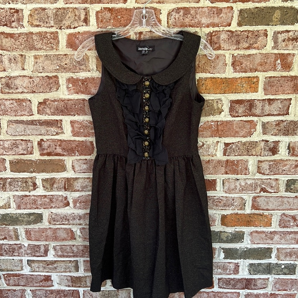 Kensie Women's Lace Shimmer Mini Dress Black Size 12